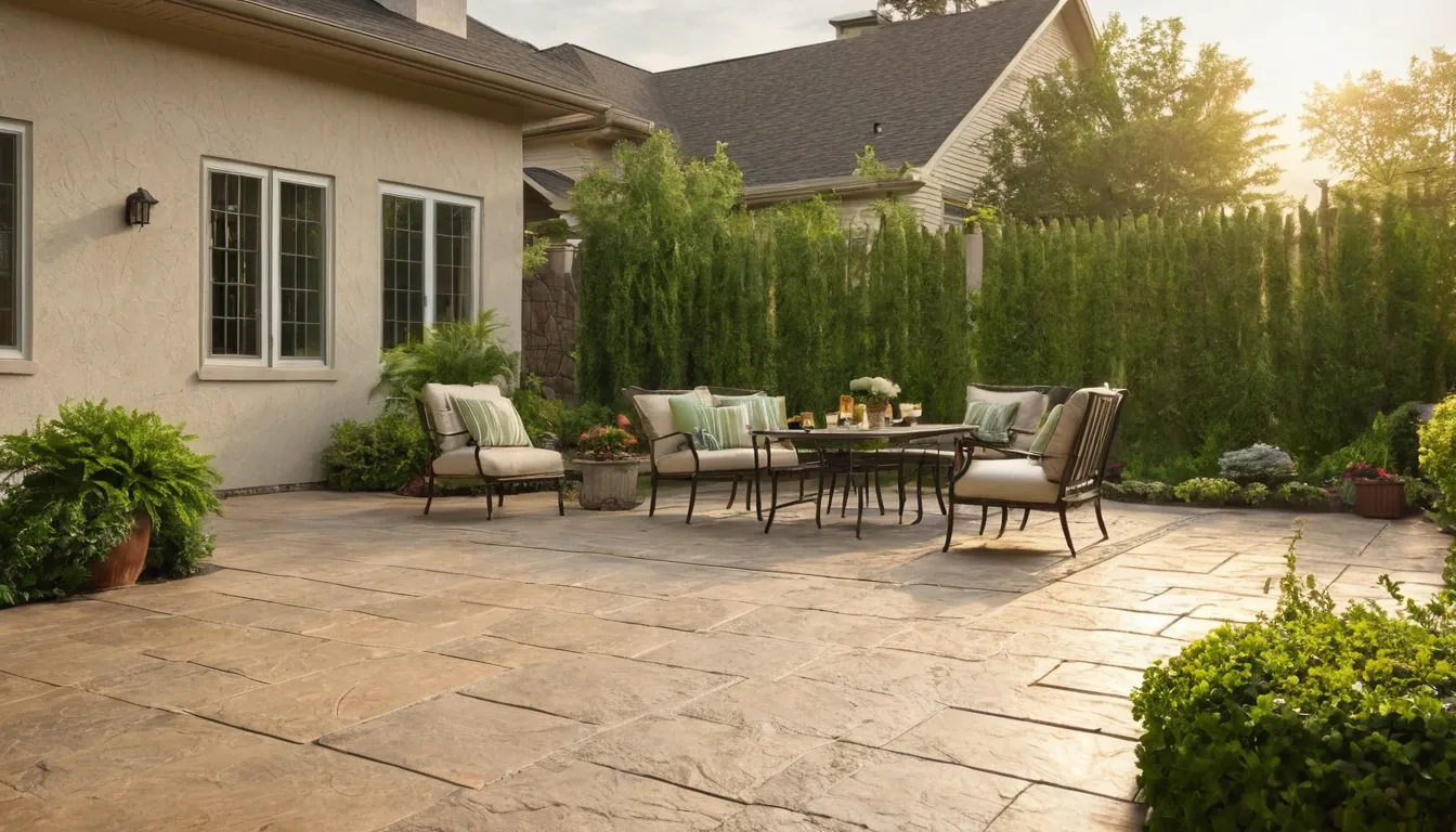 Stamped concrete patio behind a home in the Antioch area